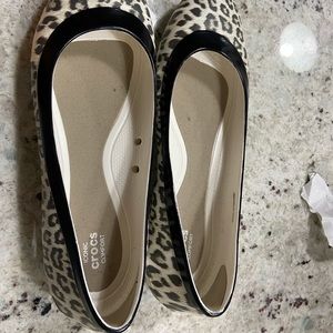 Animal print Croc flats